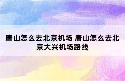 唐山怎么去北京机场 唐山怎么去北京大兴机场路线